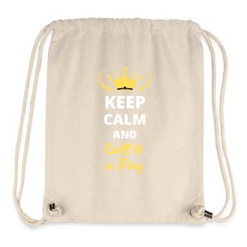 "Keep calm and call it look it" - Entspannung und Faulheit - Stanley/Stella recycelter Gym Bag - Naturweiß - Vorne