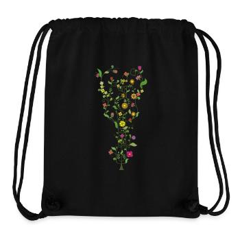 guitare florale - Enracinée dans la nature, jouée par le soo - Sac à cordon recyclé Stanley/Stella - noir - Devant