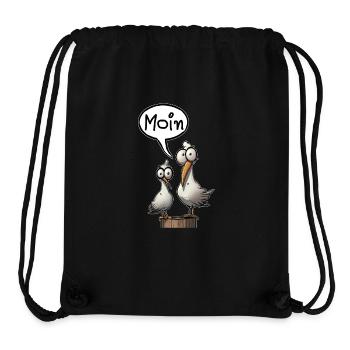 Möwe Möwen Spruch Moin Norddeutschland - Stanley/Stella recycelter Gym Bag - Schwarz - Vorne