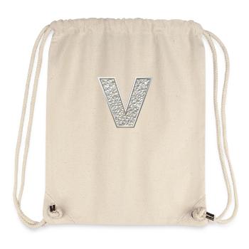 V, letter, initial, monogram, - Stanley/Stella recycelter Gym Bag - Naturweiß - Vorne