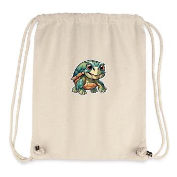 Cheerful young tortoise - Stanley/Stella Recycled Gym Bag - natural - Front