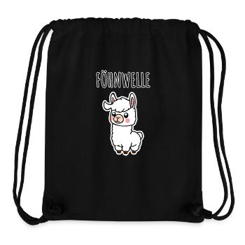 Kleines Lama mit stylisher Föhnwelle! - Stanley/Stella recycelter Gym Bag - Schwarz - Vorne