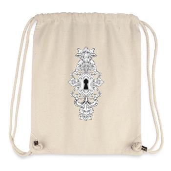 Trou de serrure antique avec ornement baroque - Sac à cordon recyclé Stanley/Stella - blanc naturel - Devant