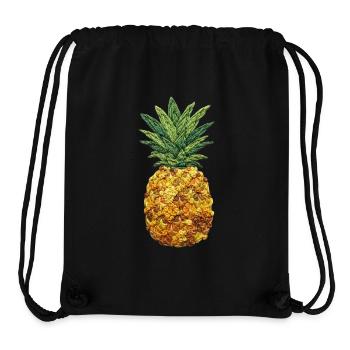 Besticktes Ananas-Tropenfrucht-Design (bedruckt) - Stanley/Stella recycelter Gym Bag - Schwarz - Vorne