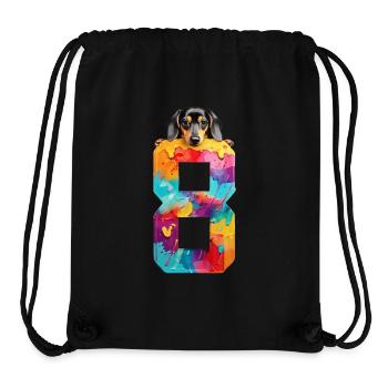 DOG 8 YEAR OLD DACHSHUND 8TH BIRTHDAY - Stanley/Stella Recycled Gym Bag - black - Front