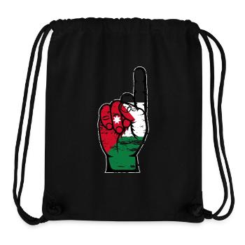Drapeau jordanien numéro 1 utilisé - Sac à cordon recyclé Stanley/Stella - noir - Devant