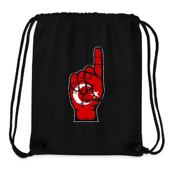 Drapeau de la Turquie numéro 1 utilisé - Sac à cordon recyclé Stanley/Stella - noir - Devant