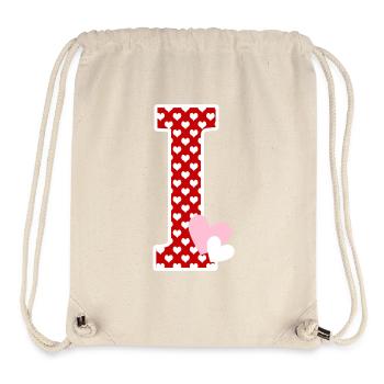 Lettre i cœur - Sac à cordon recyclé Stanley/Stella - blanc naturel - Devant