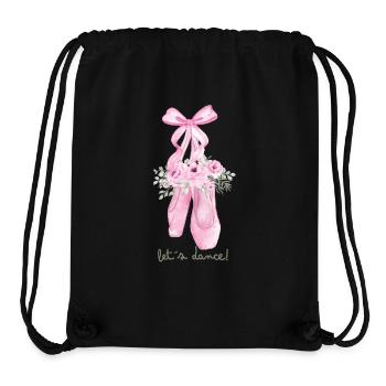 Rosa Ballettschuhe mit Blüten - Stanley/Stella recycelter Gym Bag - Schwarz - Vorne