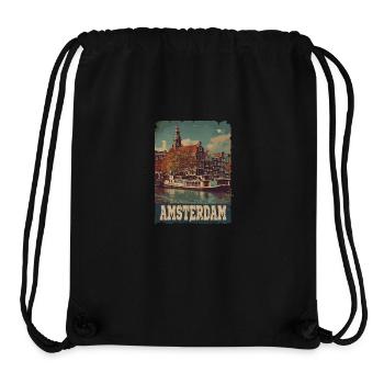 Vintage Amsterdam Kanal Niederlande Holland - Stanley/Stella recycelter Gym Bag - Schwarz - Vorne