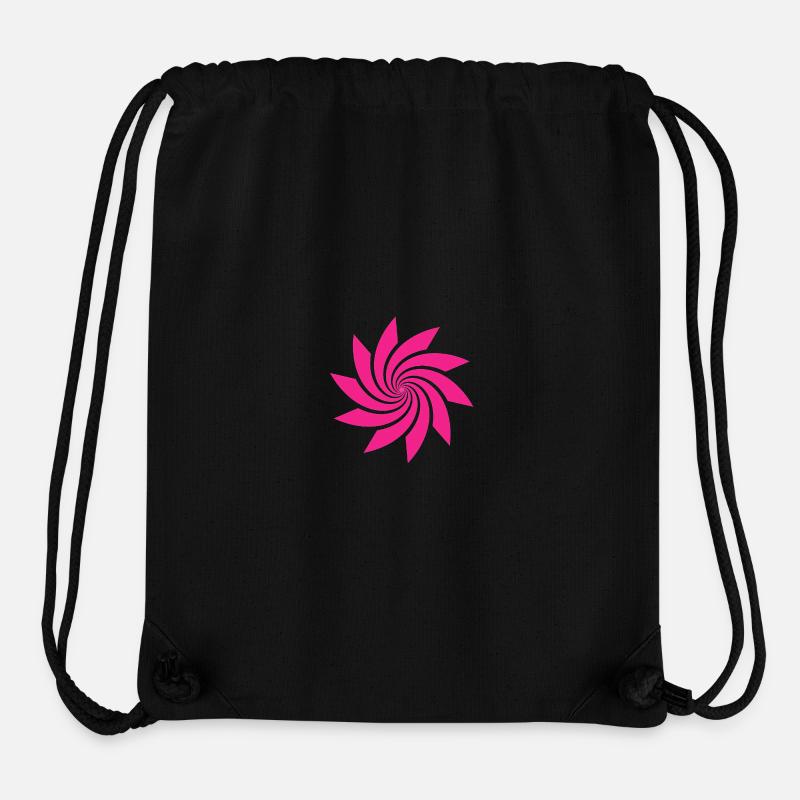 Rosa Spiralpinwheel - Stanley/Stella recycelter Gym Bag - Schwarz