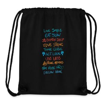 Vivre simple 2 - Sac à cordon recyclé Stanley/Stella - noir - Devant
