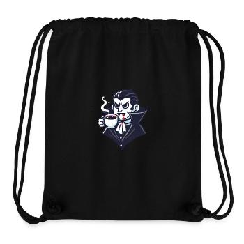 Dracula Coffee Time Cartoon Design - Sac à cordon recyclé Stanley/Stella - noir - Devant