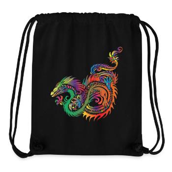 Dragon tribal - Sac à cordon recyclé Stanley/Stella - noir - Devant