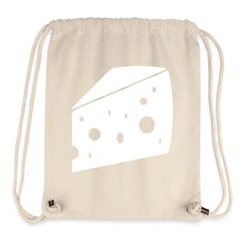 gros morceau de fromage avec des trous - Sac à cordon recyclé Stanley/Stella - blanc naturel - Devant