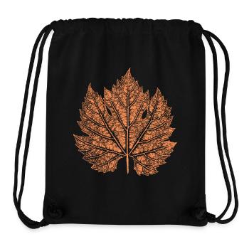 Vin / Feuille / Automne - Sac à cordon recyclé Stanley/Stella - noir - Devant