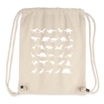Motif de silhouettes de dinosaures pour enfants - Sac à cordon recyclé Stanley/Stella - blanc naturel - Devant