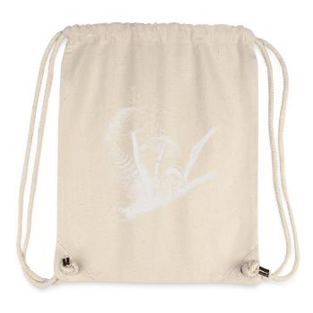 gezeichnete Komposition Waldpilze,Gräser und Ast - Stanley/Stella recycelter Gym Bag - Naturweiß - Vorne
