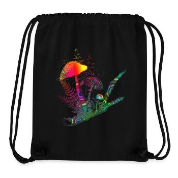 bunte Komposition Waldpilze,Gräser und Ast - Stanley/Stella recycelter Gym Bag - Schwarz - Vorne