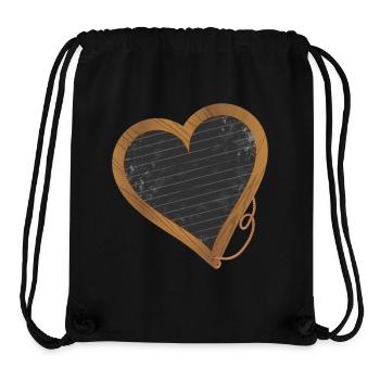 schwarze Schiefertafel in Herzform für Schulanfang - Stanley/Stella recycelter Gym Bag - Schwarz - Vorne