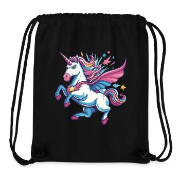 Licorne super-héros superpouvoirs bande dessinée surnaturelle - Sac à cordon recyclé Stanley/Stella - noir - Devant