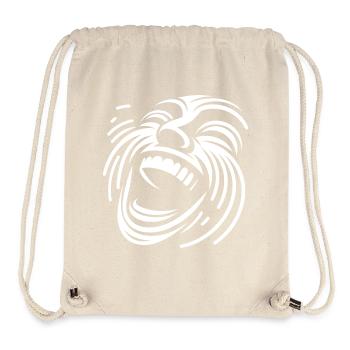 Laughing Line Face Pattern - Stanley/Stella Recycled Gym Bag - natural - Front