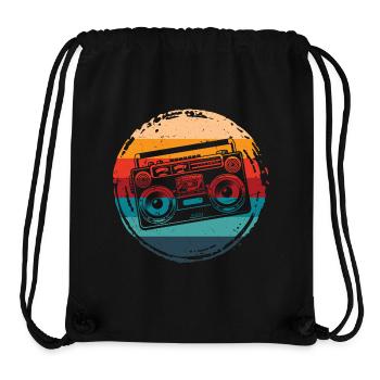 Boombox, music player, retro - Stanley/Stella Recycled Gym Bag - black - Front