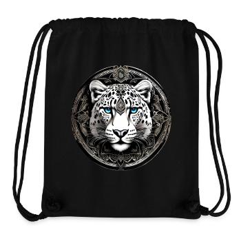 Mystical Motif Mysterious Snow Leopard - Stanley/Stella Recycled Gym Bag - black - Front