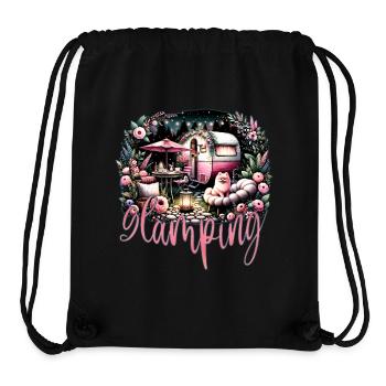 Glamping - un mot inventé - Sac à cordon recyclé Stanley/Stella - noir - Devant