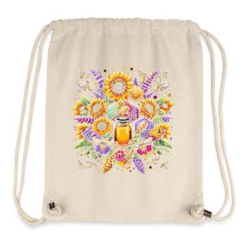 Lebhaftes, farbenfrohes Kunstwerk mit Bienen - Stanley/Stella recycelter Gym Bag - Naturweiß - Vorne