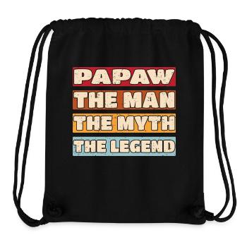Papa Grand-père disant Papaw L’homme Le mythe La légende - Sac à cordon recyclé Stanley/Stella - noir - Devant