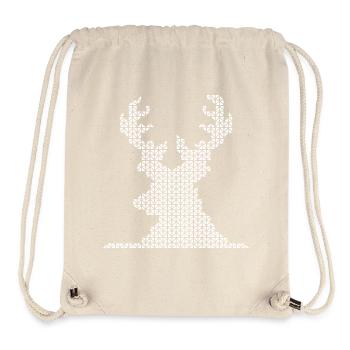 Renne pixel orignal rétro vintage icône animaux des bois - Sac à cordon recyclé Stanley/Stella - blanc naturel - Devant