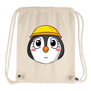 Chantier de construction de pingouins - Sac à cordon recyclé Stanley/Stella - blanc naturel - Devant