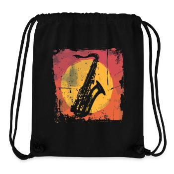 Saxophone Vaporwave - Sac à cordon recyclé Stanley/Stella - noir - Devant