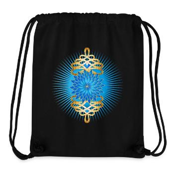 Goldbroschen Motiv mit strahlend blauer Kornblume - Stanley/Stella recycelter Gym Bag - Schwarz - Vorne