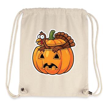 Pumpkin Heroes: Cheeky Turkey in Fall Halloween - Stanley/Stella Recycled Gym Bag - natural - Front