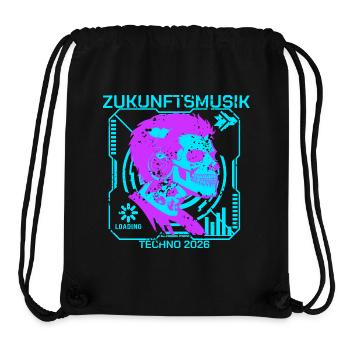 Cool DJ Skull | Techno Musik Kopfhörer Kids Street - Stanley/Stella recycelter Gym Bag - Schwarz - Vorne