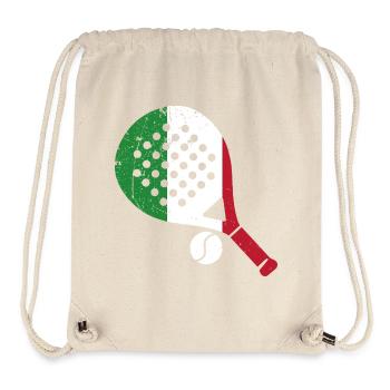 Raquette de padel style Italien - Sac à cordon recyclé Stanley/Stella - blanc naturel - Devant