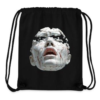 Masque en porcelaine brisée - Sac à cordon recyclé Stanley/Stella - noir - Devant