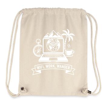 WLAN Wanderlust Laptop Design - Stanley/Stella Recycled Gym Bag - natural - Front