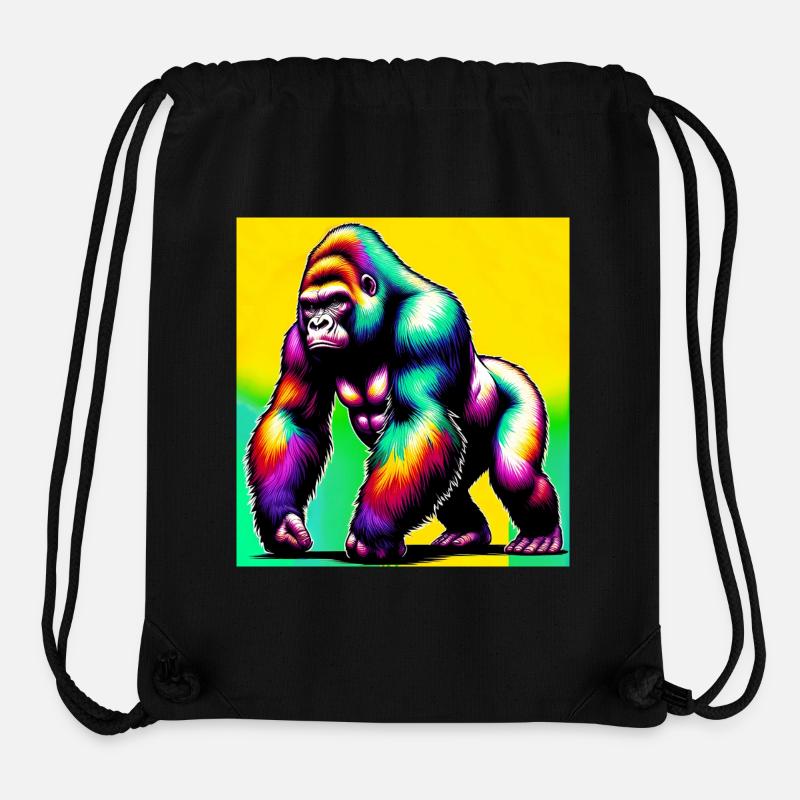 gorille - Sac à cordon recyclé Stanley/Stella - noir
