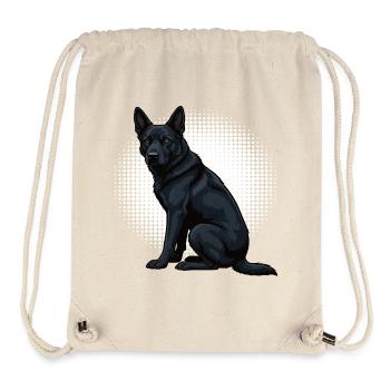 Schwarzer Schäferhund Schäferhundbesitzer  - Stanley/Stella recycelter Gym Bag - Naturweiß - Vorne