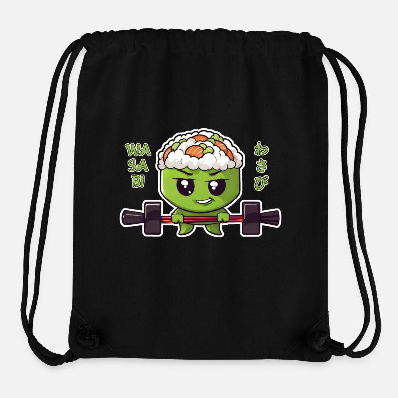 Wasabi mit Langhantel - Stanley/Stella recycelter Gym Bag - Schwarz