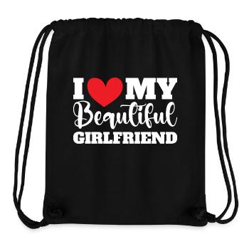Paare Liebe Herz Freund Geschenkidee Beziehung - Stanley/Stella recycelter Gym Bag - Schwarz - Vorne