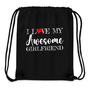 Paare Liebe Herz Freund Geschenkidee Beziehung - Stanley/Stella recycelter Gym Bag - Schwarz - Vorne