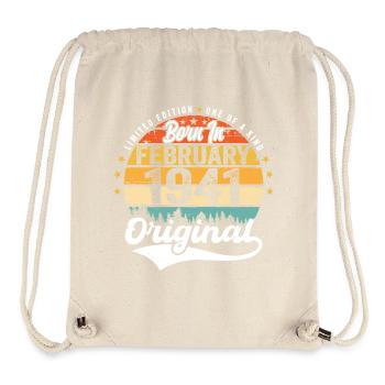 Born in February 1941 - Birthday Gift - Stanley/Stella Recycled Gym Bag - natural - Front