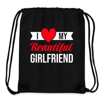 Paare Liebe Herz Freund Geschenkidee Beziehung - Stanley/Stella recycelter Gym Bag - Schwarz - Vorne