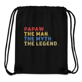 Papa Opa Spruch Papaw The Man The Myth The Legend - Stanley/Stella recycelter Gym Bag - Schwarz - Vorne