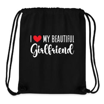 Paare Liebe Herz Freund Geschenkidee Beziehung - Stanley/Stella recycelter Gym Bag - Schwarz - Vorne
