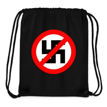 contre les nazis - Sac à cordon recyclé Stanley/Stella - noir - Devant